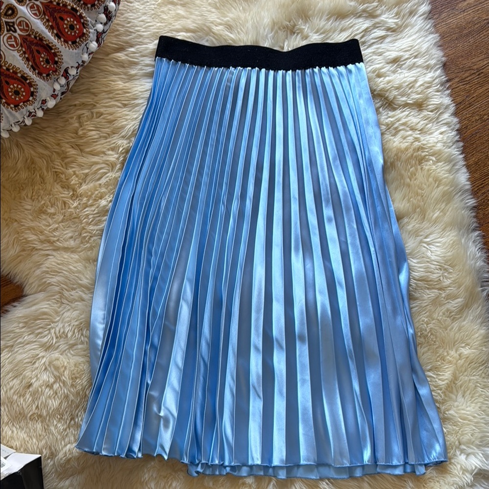 Blue Pleated Midi Skirt NWT from Saks